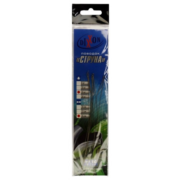 Повідець для риболовлі, Dixxon, Струна, тест 15кг, довжина 15см, 10шт/уп